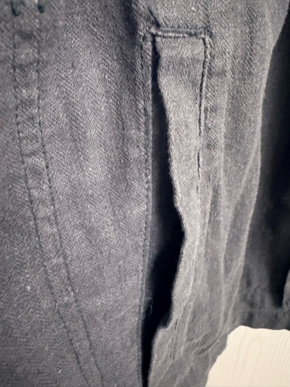 Old Navy Dark Charcoal Linen Blend Utility Jacket with Drawstring - Picture 5 of 6